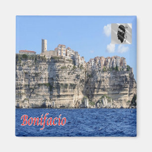 zFR124 BONIFACIO panorama, Korsika, Kühlschrank Magnet