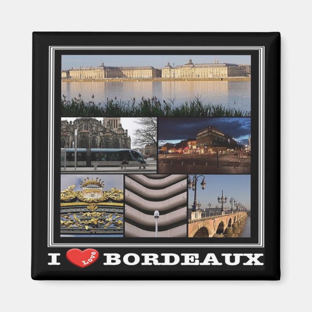 zFR135 BORDEAUX "I Liebe", Frankreich, Kühlschrank Magnet (Vorne)