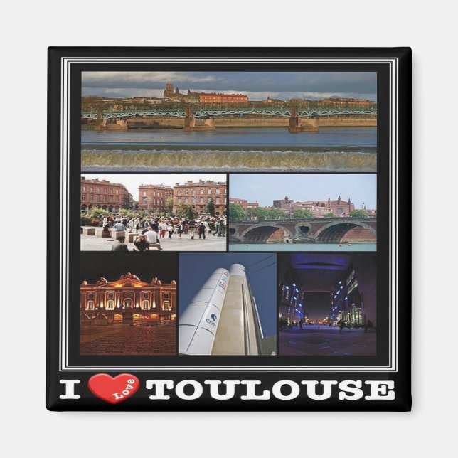 zFR137 TOULOUSE "I Liebe", Frankreich, Kühlschrank Magnet (Vorne)