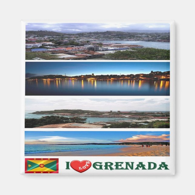 zGD003 GRENADA I Liebe, Mosaik, Amerika, Kühlschra Magnet (Vorne)