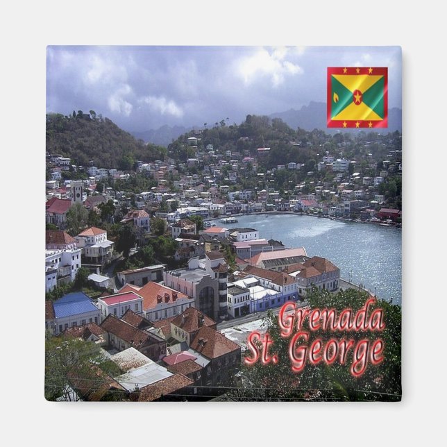 zGD005 SAINT GEORGE, Grenada, Amerika, Kühlschrank Magnet (Vorne)