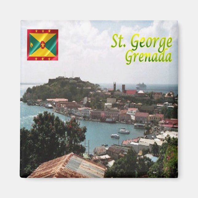 zGD006 SAINT GEORGE, Grenada, Amerika, Kühlschrank Magnet (Vorne)