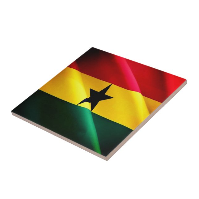 zGH002 GHANA, Waving Flag, Fliese (Seite)