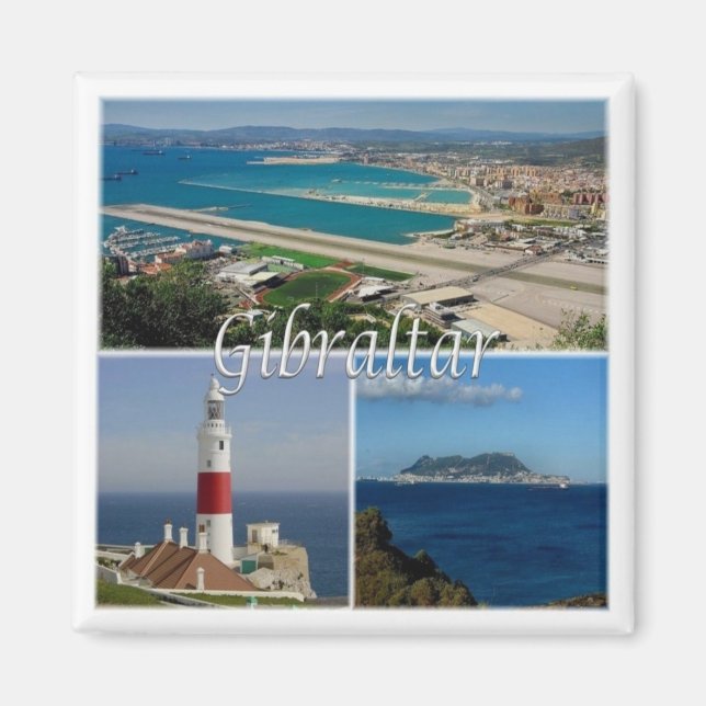 zGI003 GIBRALTAR Der Leuchtturm, Europa, Kühlschra Magnet (Vorne)