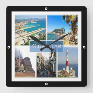 zGI004 GIBRALTAR, Europa, Quadratische Wanduhr