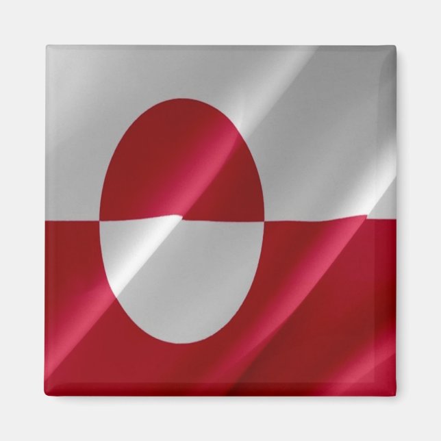 zGL002 GREENLAND, Waving Flag, Amerika, Kühlschran Magnet (Vorne)