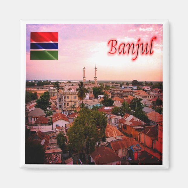 zGM005 BANJUL, Gambia, Afrika, Kühlschrank Magnet (Vorne)