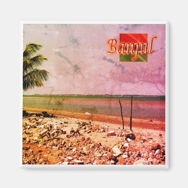 zGM006 BANJUL, Gambia, Afrika, Kühlschrank Magnet (Vorne)