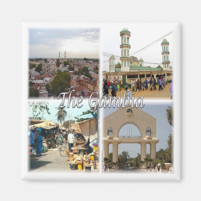 zGM009 GAMBIA, Mosaik, Afrika, Kühlschrank Magnet (Vorne)