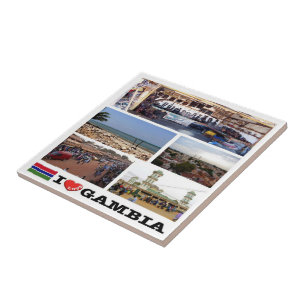 zGM010 GAMBIA I Liebe, Mosaik, Afrika, Fliese