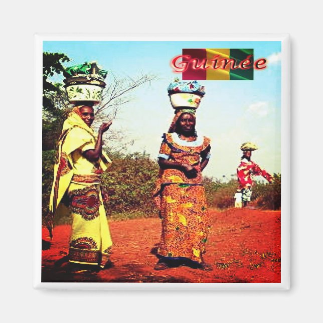 zGN007 GUINEA, Fule Women, Afrika, Kühlschrank Magnet (Vorne)