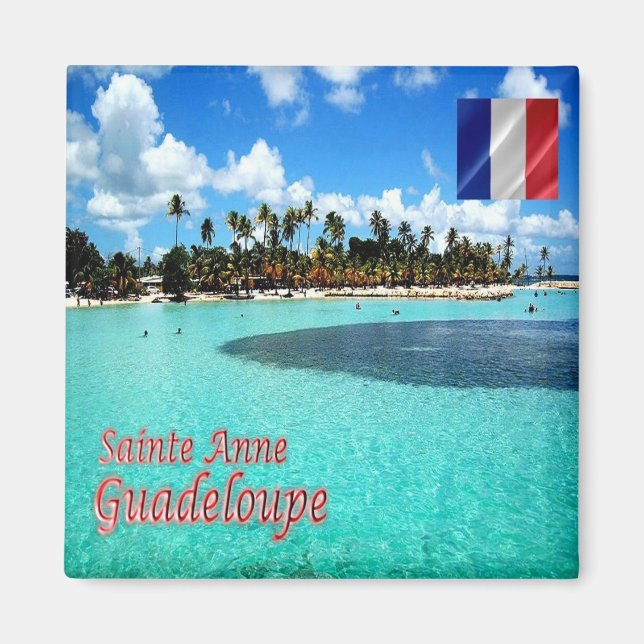zGP009 SAINTE ANNE BEACH, Guadeloupe, Kühlschrank Magnet (Vorne)