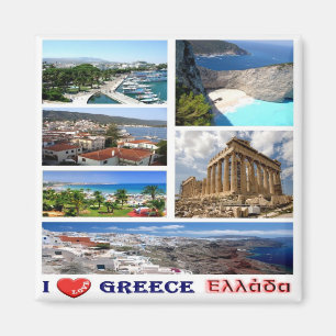zGR026 GRIECHENLAND "I Liebe", Mosaik, Kühlschrank Magnet