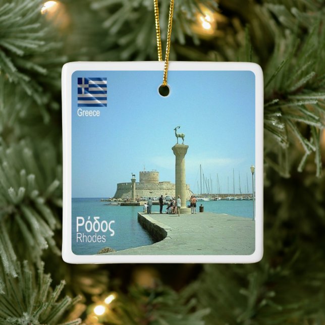 zGR038 RHODES, Griechenland Keramikornament (Baum)