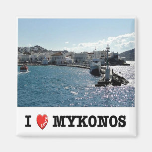 zGR048 MYKONOS, alter Hafen, Griechenland, Kühlsch Magnet