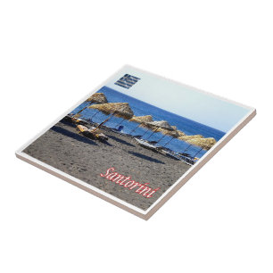 zGR082 SANTORINI Lava Beach, Griechenland, Fliese