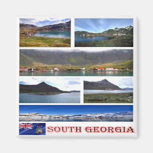 zGS003 SÜDGEORGIEN, Mosaik, Amerika, Kühlschrank Magnet