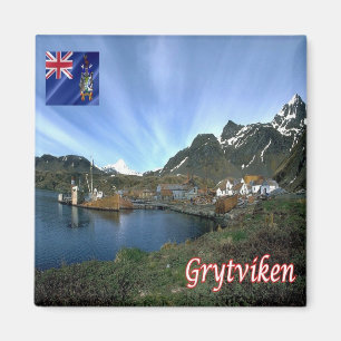 zGS007 GRYTVIKEN, Südgeorgien, Amerika, Kühlschran Magnet