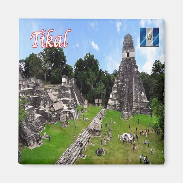 zGT014 TIKAL MAYAN RUINS, Guatemala, Kühlschrank Magnet (Vorne)