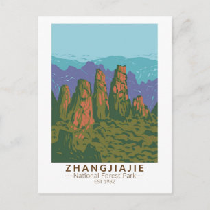 Zhangjiajie National Forest China Wandern Ristoran Postkarte