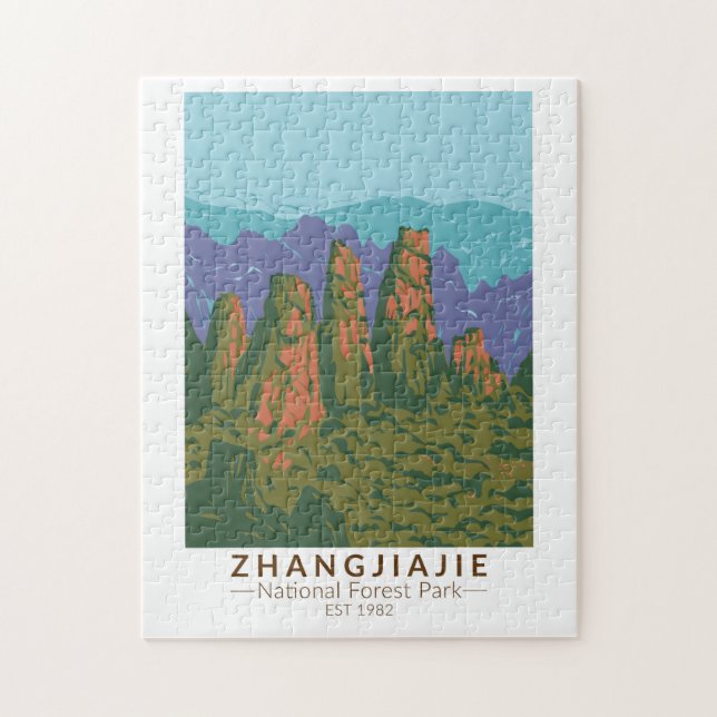 Zhangjiajie National Forest China Wandern Ristoran Puzzle (Vertikal)