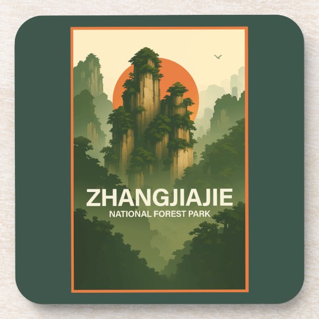 Zhangjiajie National Forest Park Getränkeuntersetzer (Vorderseite)