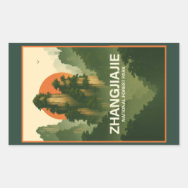 Zhangjiajie National Forest Park Rechteckiger Aufkleber
