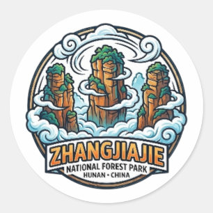ZHANGJIAJIE NATIONALFORST PARK RUNDER AUFKLEBER
