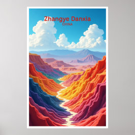 Zhangye Danxia China Reiseplakat Poster