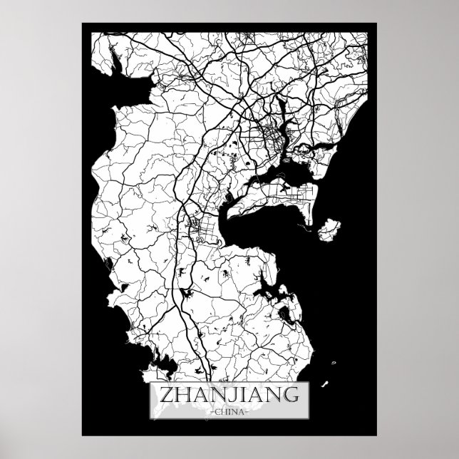 Zhanjiang China Stadtplan Poster (Vorne)