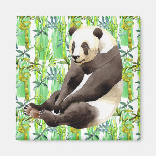 Zhen Zhen der Panda auf Bambus  Magnet