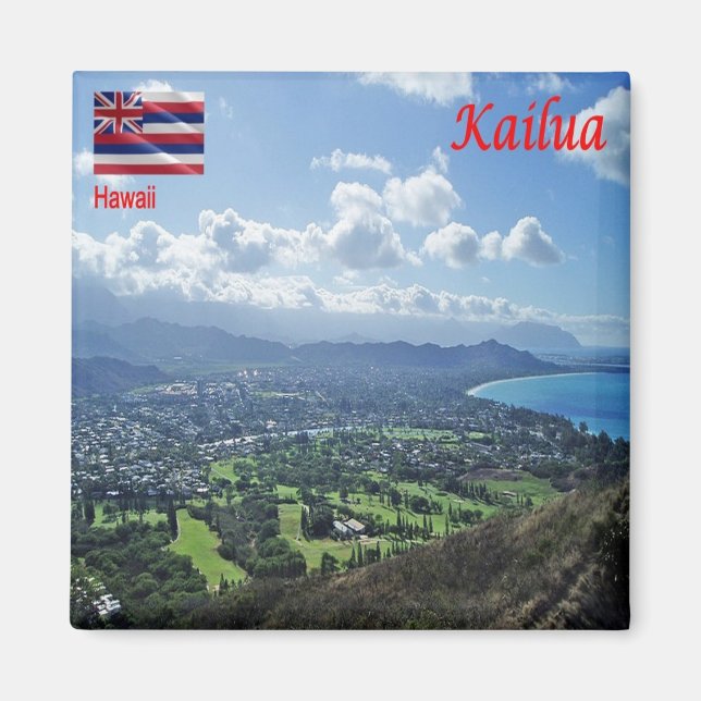 zHI008 KAILUA, HAWAII, Sea View, Ozeanien, Kühlsch Magnet (Vorne)