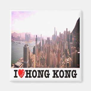 zHK015 I Liebe HONGKONG, Asien, Kühlschrankmagnet Magnet