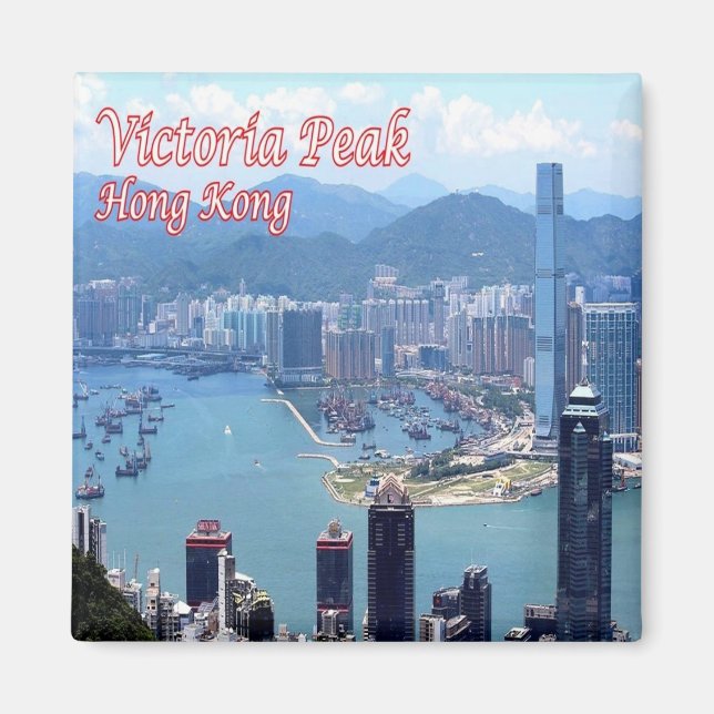 zHK017 VICTORIA PEAK Hongkong, Asien, Kühlschrank Magnet (Vorne)