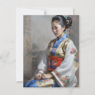 Zhuang Chinesische Frau E Feiertagskarte