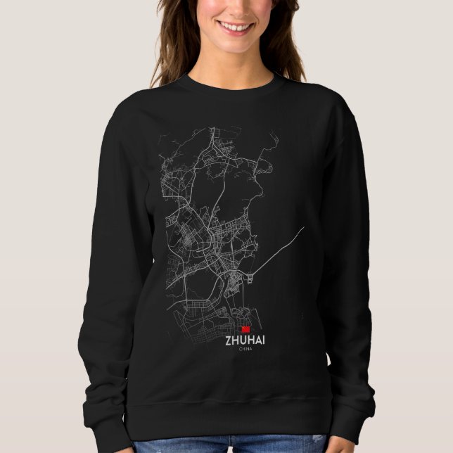 zhuhai china City map Travel souvenir hometown Sweatshirt (Vorderseite)