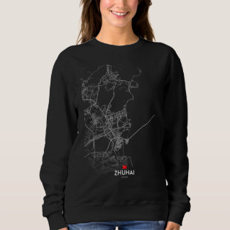 Zhuhai China Stadtplan Reise Souvenir Heimatstadt Sweatshirt
