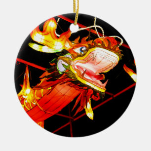 Zhulong-Feuerdrache Keramik Ornament