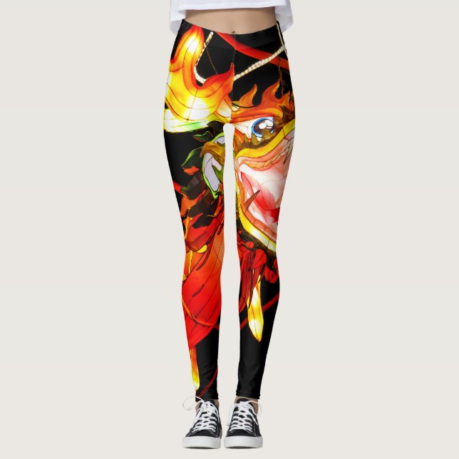 Zhulong-Feuerdrache  Leggings (Vorderseite)