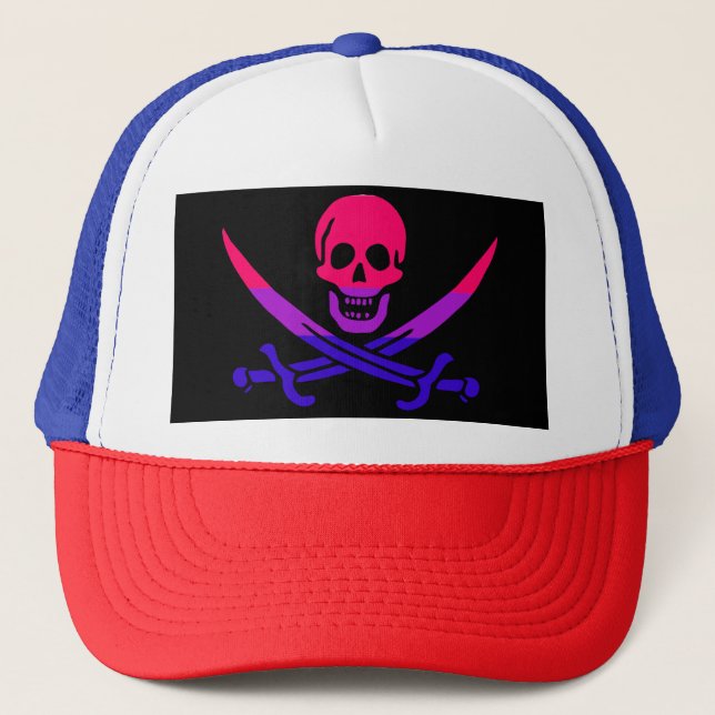 ZI-Piratenflagge-Flag-Trucker-Hut Truckerkappe (Vorderseite)