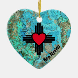 Zia Heart Add Name New Mexico Weihnachtsbaum Gesch Keramik Ornament
