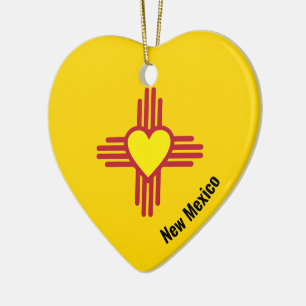 Zia Heart Add Name New Mexico Weihnachtsbaum Gesch Keramik Ornament