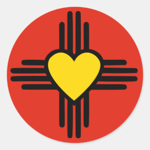 Zia Heart Symbol Runder Aufkleber