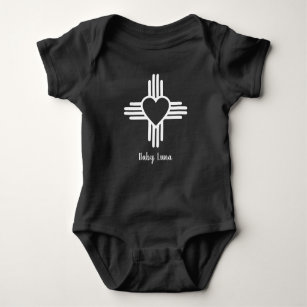 Zia Herz Symbol hinzufügen Baby's Name Black & Whi Baby Strampler