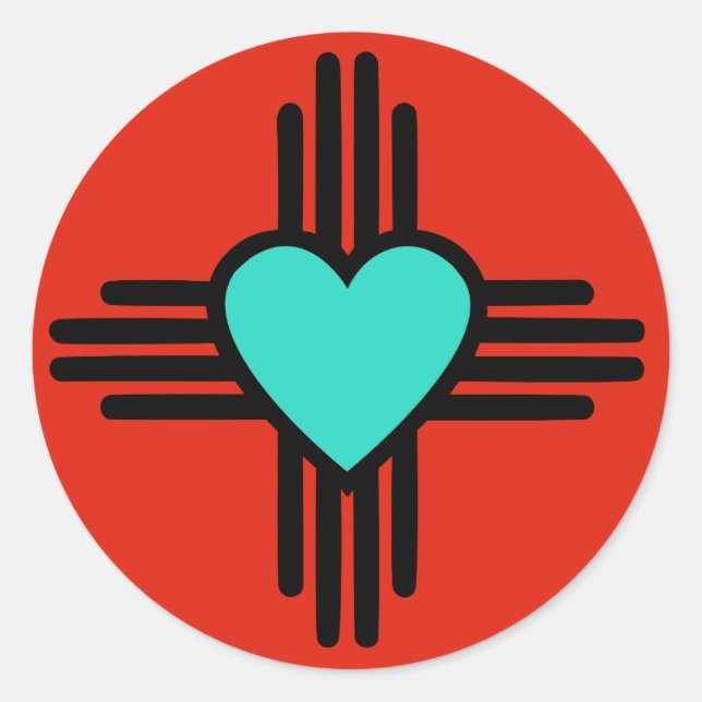 Zia Liebe Runder Aufkleber (Vorderseite)