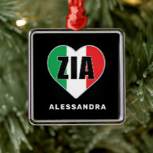 Zia Personalisiert Italienische "Flag Herz-Ornamen