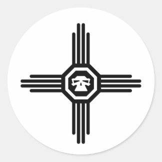 Zia-Schädel 1 Runder Aufkleber