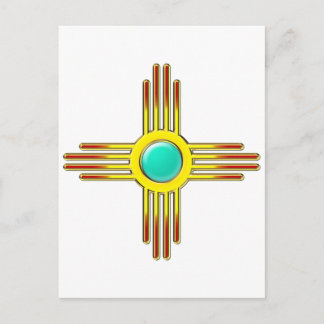 Zia Sonne - Zia Pueblo - Kraft-Symbol Postkarte