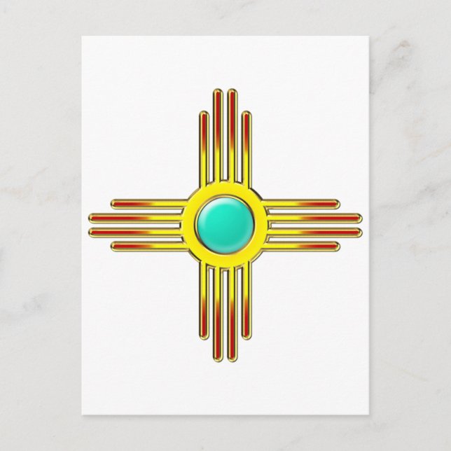 Zia Sonne - Zia Pueblo - Kraft-Symbol Postkarte (Vorderseite)