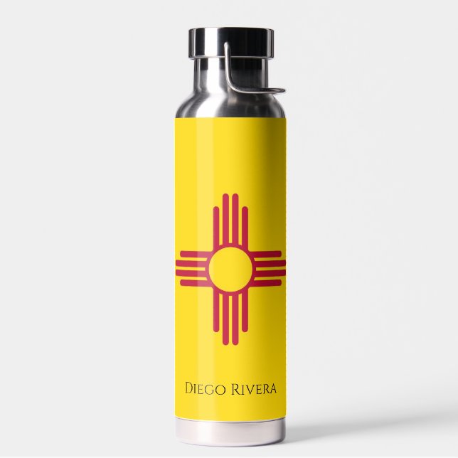Zia Sun New Mexico Flag Persönlicher Name Trinkflasche (Links)